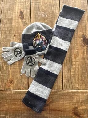 Marvel Avengers Kids Winter Hat Gloves and Scarf Set Boys Toddler